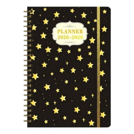 2026 Planner,Hard Cover Calendar Planner,Efficient Planning Schedule Planner Notebook,Monthly Tabs,Hardcover,Thick Paper,Back Pocket,8.5'' X 6.5'',Inner Pocket,Black