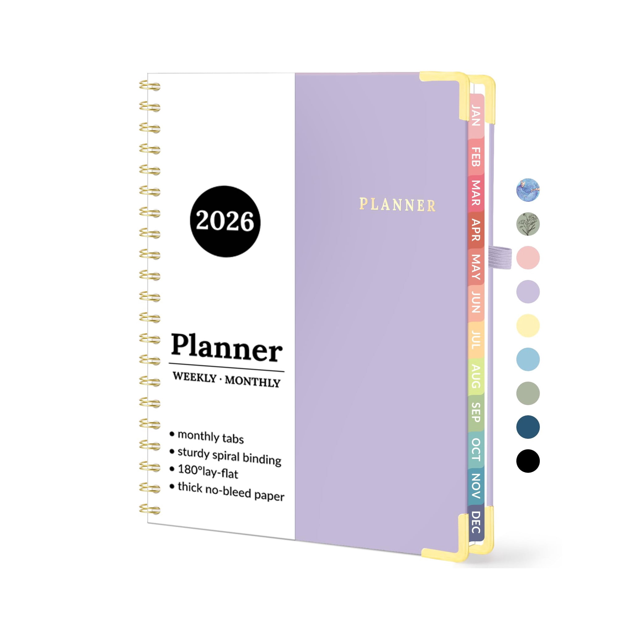 2026 Planner Hardcover, Weekly Monthly Calendar Organizer January to December, 8.5 X 11 A4 Agenda Book with Tabs, Inner Pocket for Notes, Office College Home Use, Purple