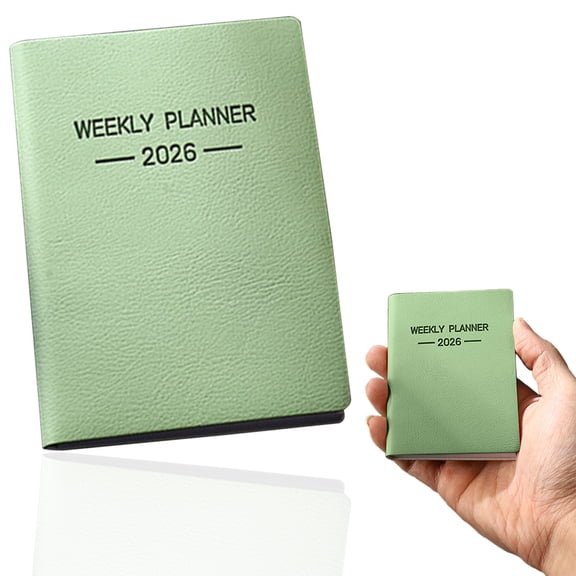2026 Planner Monthly Weekly, 3'' x 4'' Daily Planner with Pocket Calendar, Portable Calendar Planner 2026-2027 for Women Men, 2026 Calendar Planner Book for Home Office Classroom, A7, Green