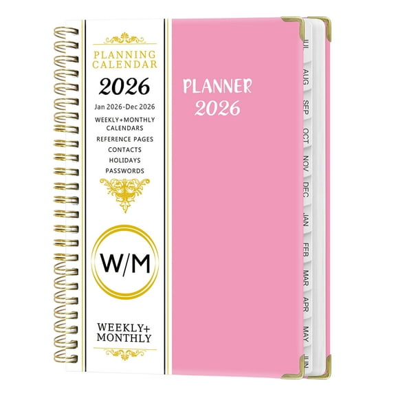 2026 Planner Notebook, Monthly Calendar Planner, Spiral Coiled Monthly Journal, A7 Size Schedule Planning Notebook, Daily Planner Notebook Travel Diary, for Daily Scheduling