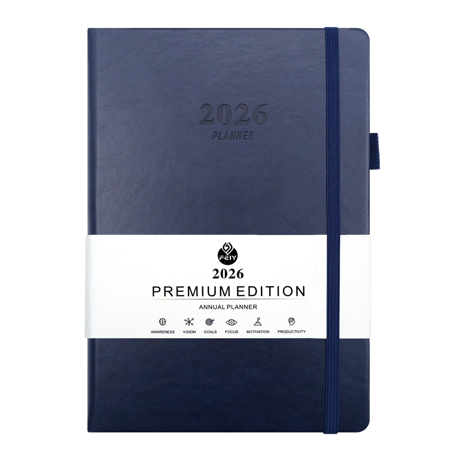 2026 Planner, Weekly and Monthly, 8.5"x5.7", Planner 2026-2027, Calendar 12-Months Jan 2026 - Dec 2026, Vegan Leather Softcover, Elastic Closure, Productivity Organizer with Goals