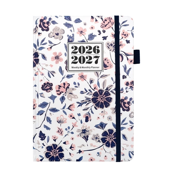 2026 Planner, Weekly and Monthly Calendar Planner, Academic Daily Agenda (2026-2027), Hardcover Planning Notebook for Office Accessories and School Supplies, Flower