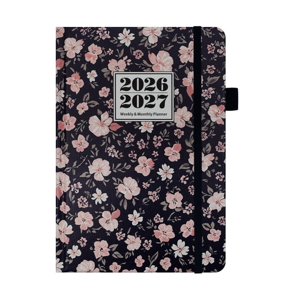 2026 Planner, Weekly and Monthly Calendar Planner, Academic Daily Agenda (2026-2027), Hardcover Planning Notebook for Office Accessories and School Supplies, Flower