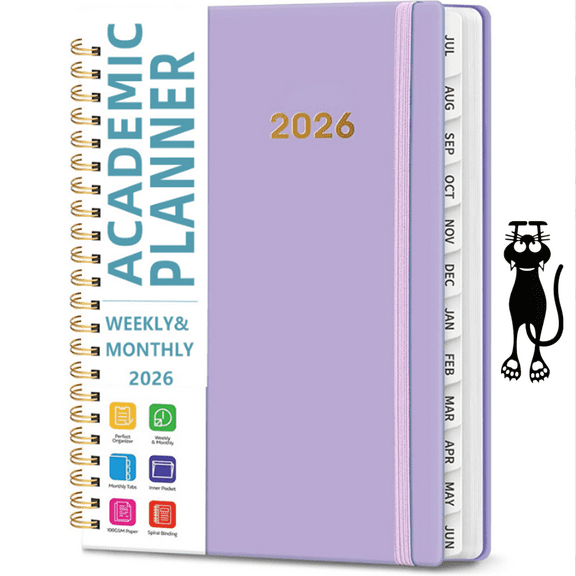 2026 Planner, Weekly and Monthly Calendar Planner for Women, Jan 2026 - Dec 2026, Hardcover Planning Agenda book with Tabs, Spiral Bound, Inner Pocket, Perfect for School Office Supplies ( 6.3" x 8.