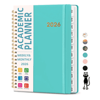 2026 Planner, Weekly and Monthly Calendar Planner for Women, Jan 2026 - Dec 2026, Hardcover Planning Agenda book with Tabs, Spiral Bound, Inner Pocket, Perfect for School Office Supplies  （ 6.3" x 8.