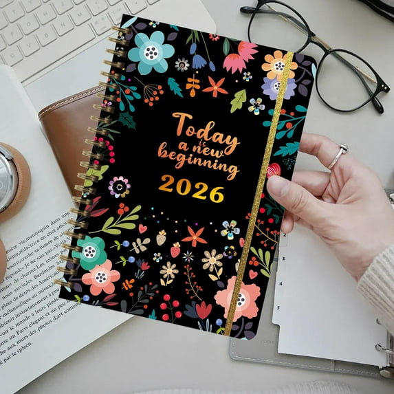 2026 Planner, Weekly and Monthly Planner, January 2026 - December 2026, Calendar Planner A5 (6.5" x 8.5"), for Home School Office Supplies, Black