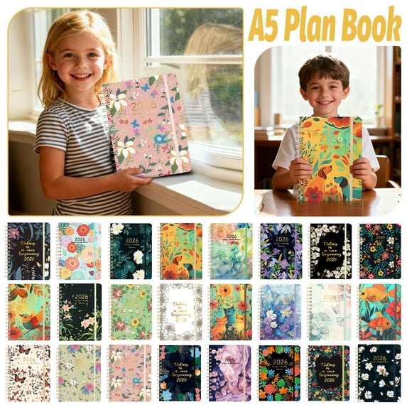 2026 Planner for Women Men Extra Large Planners Weekly & Monthly Planners for Work Note Pages Goal Floral Print Cover Black 6.1 In