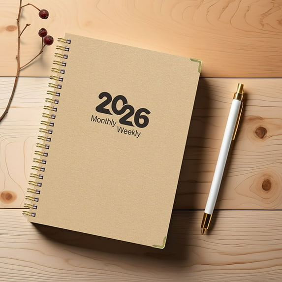 2026 Planners for Adult Weekly and Monthly Planner 2026 Calendar Planner Book with Solid Color Cover Aesthetic Perfect for Office Home Supplies Brown 8.5 In