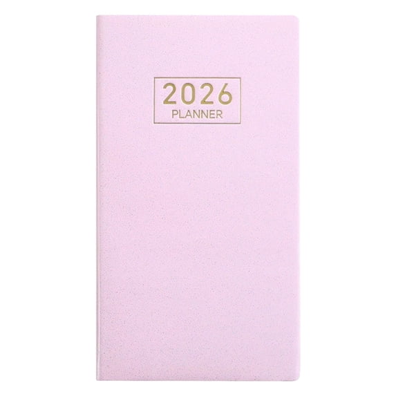 2026 Pocket Planner A6 Mini Weekly Planners,Starlight Leather,Pocket Notepad Daily Schedule Calendar Planner,Scratch-Resistant Easy-Write Planner for Daily Planning & Travel Diary,Starlight Pink,