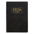 thumbnail image 1 of 2026 Pocket Planner A7 Mini Weekly Planners 3.07" x 4.17" Leather Cover 2026 Handy Pocket Notepad Daily Schedule Calendar Planner, Thickened Pocket Mini English Planners, 1Pc(Black1,4.1x3"), 1 of 9