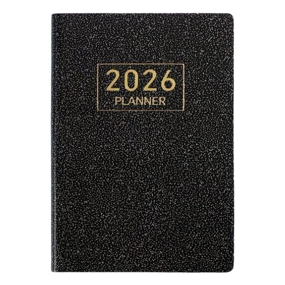 2026 Pocket Planner A7 Mini Weekly Planners 3.07" x 4.17" Leather Cover 2026 Handy Pocket Notepad Daily Schedule Calendar Planner, Thickened Pocket Mini English Planners, 1Pc(Black1,4.1x3")