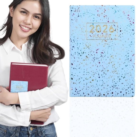 2026 Pocket Planner Mini Weekly Planners 3" x 4" Dazzling Blue Leather 2026 Pocket Notepad Daily Schedule Calendar Planner