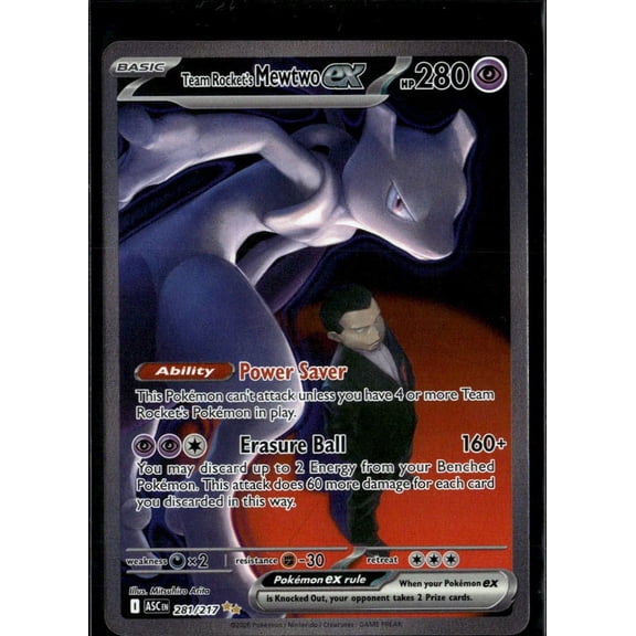 2026 Pokmon Mega Evolution Ascended Heroes Team Rocket's Mewtwo EX Holo Secret Rare SAR #281/217
