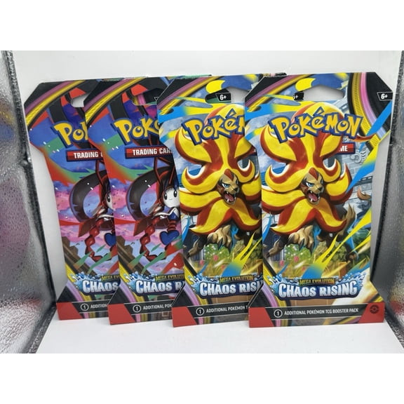 2026 Pokemon Mega Evolution Chaos Rising Sleeved Booster Packs - Lot of 4