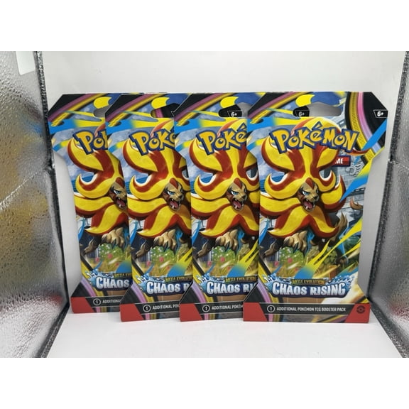 2026 Pokemon Mega Evolution Chaos Rising Sleeved Booster Packs - Lot of 4