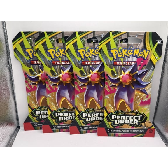 2026 Pokemon Mega Evolution Perfect Order Sleeved Booster Packs - Lot of 4