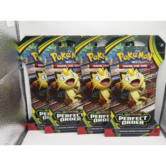2026 Pokemon Mega Evolution Perfect Order Sleeved Booster Packs - Lot of 4