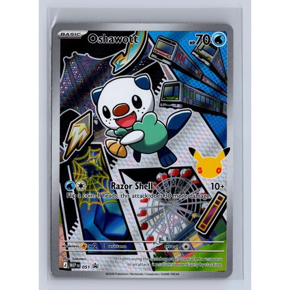 2026 Pokemon Mega Evolution Promo Oshawott Holo Black Star Promo #051 English Trading Card