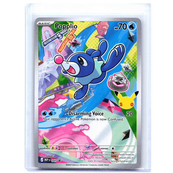 2026 Pokemon Mega Evolution Promo Popplio Holo Black Star Promo #045 English Trading Card