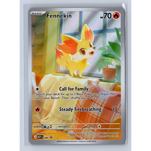 2026 Pokemon Trading Card Game Mega Evolution Black Star Promo Fennekin Holo #080