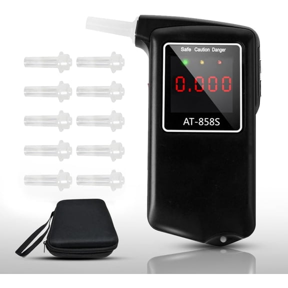 2026 Portable Breathalyzer, Easy-to-Use Alcohol Tester with Backlit Display - Ideal for Home Use, Parties, and Special Events, Professional Alcohol Tester with 10Pcs Mouthpieces