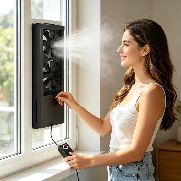 2026 Portable Fan 13.78 17.7 Inch Vertical Window Fan For Sliding Windows Securely Fit Top And Bottom Inner Small Window Fan With Variable For Rooms Hot Areas Spaces Exhaust