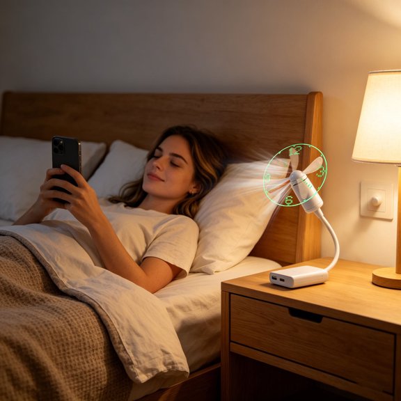 2026 Portable Fan Small Night Light Temperature Display LED Clock Fan 5V Flashing Fan USB Powered Flexible Gooseneck LED Clock Real Display For Laptop