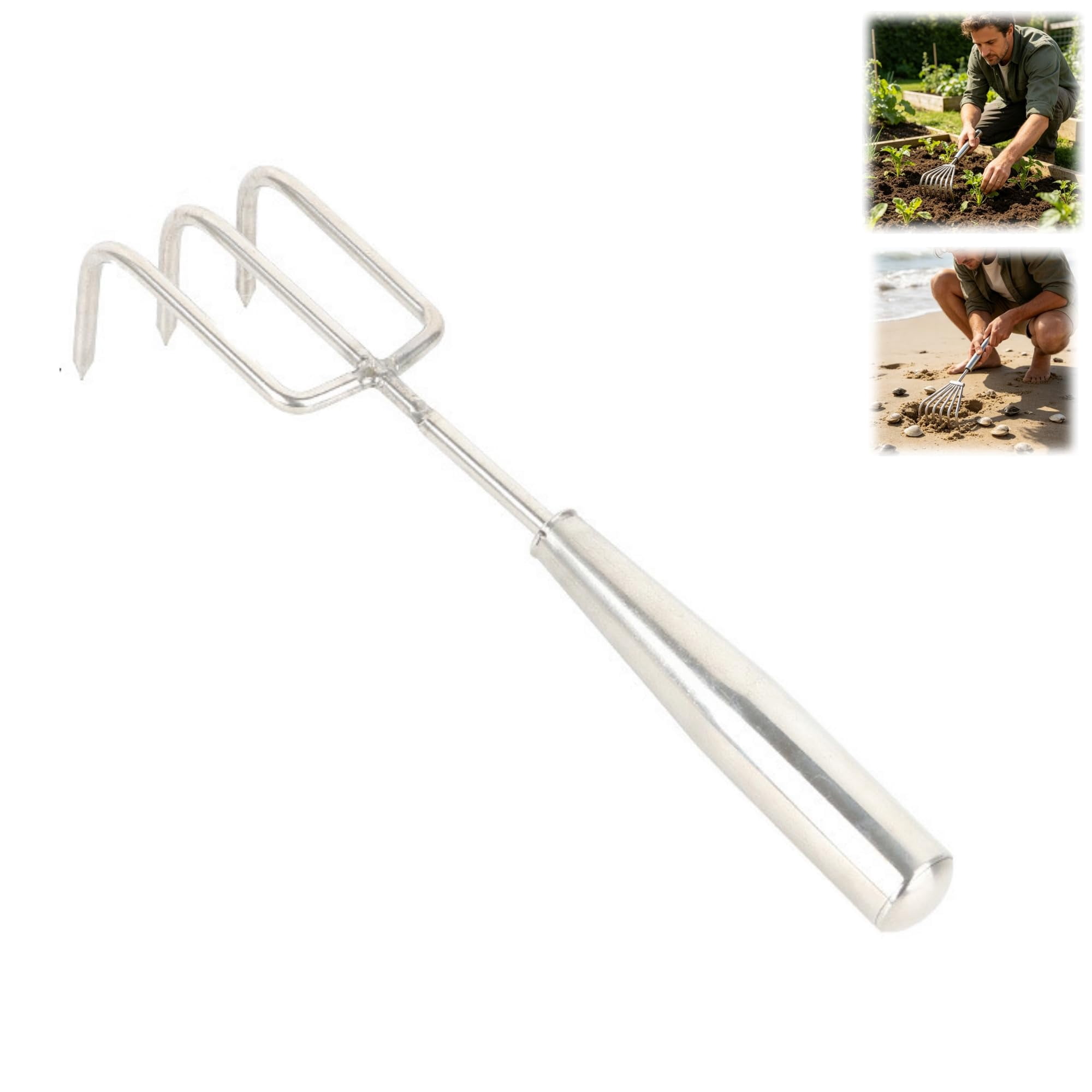 2026 Portable Handheld Rake Hand Rake, Stainless Steel Beach Rake Heavy ...