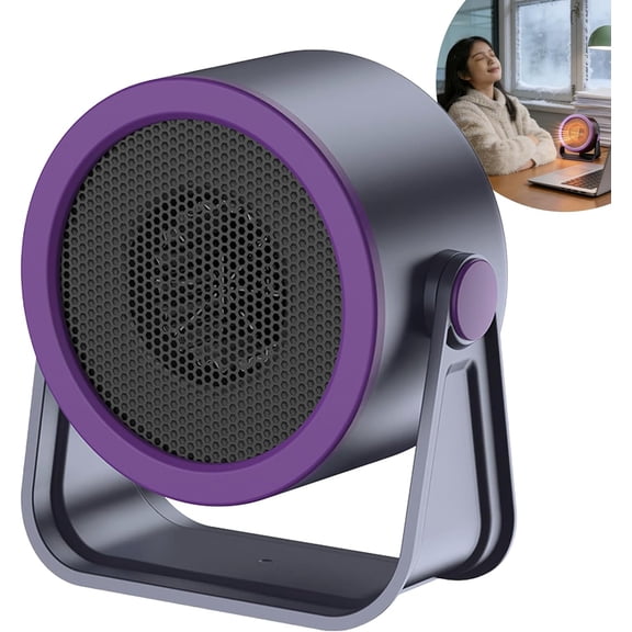 2026 Portable Heater Outdoor & Desktop Mini Radiator, Portable Heater for Camping, 90 Freely Adjustable Angle, Rapid Heating, Quiet Mini, For Bathroom Home Office Bedroom (Purple)