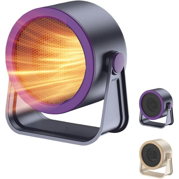 2026 Portable Heater–Outdoor & Desktop Mini Radiator, Portable Heater for Office, Camping, Bedroom, Fast Heaters with 90° Adjustable Angle (Purple)