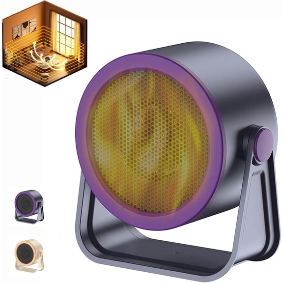2026 Portable Instant-Heat Heater – Outdoor & Desktop Mini Radiator, Quiet, 90° Freely Adjustable Angle, Rapid Heating Small Heaters with 12 Heat Settings for Bathroom Home Office Bedroom (Purple)