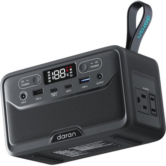 2026 Portable Power Station 28000mAh LiFePO4 Battery, Solar Power Bank with AC Outlet 100W/110V, USB-C PD Two-Way Fast Charging Samll Generator for Laptop, Camping, Home, Office, TSA Approved