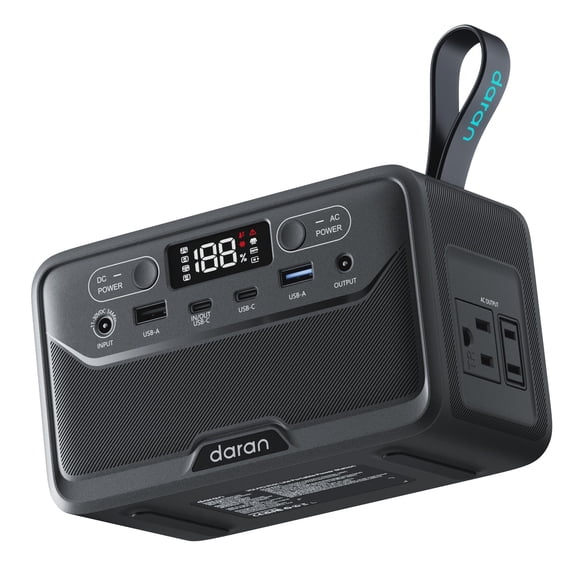 2026 Portable Power Station 28000mAh LiFePO4 Battery, Solar Power Bank with AC Outlet 100W/110V, USB-C PD Two-Way Fast Charging Samll Generator for Laptop, Camping, Home, Office, TSA Approved