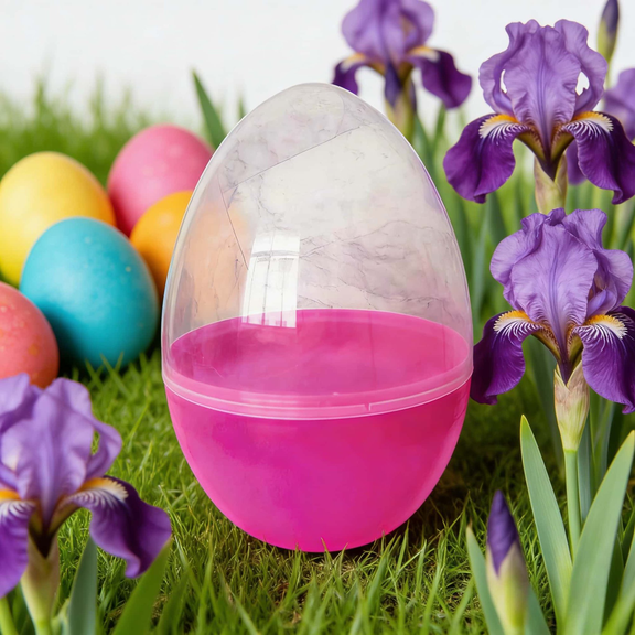 2026 Present Ornaments Easter Egg Bauble Container Clear Fillable Jumbo Crafting Ball Rabbit Eggs Biscuit Egg Shaped Easter Bauble