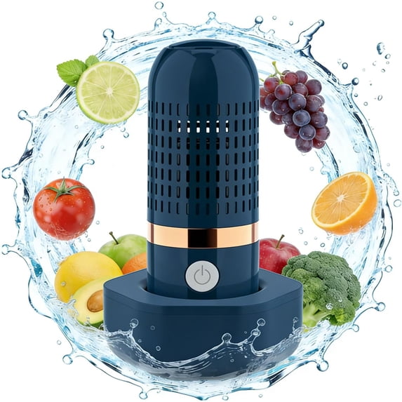 2026 Produce Cleaner Device - Produce Purifier, Fruit Cleaner Device, Vegetable Seafood Cleaners, USB Wireless Food Purifier, Ultrasonic Fruit and Vegetable Cleaners Washing Machine (Blue)