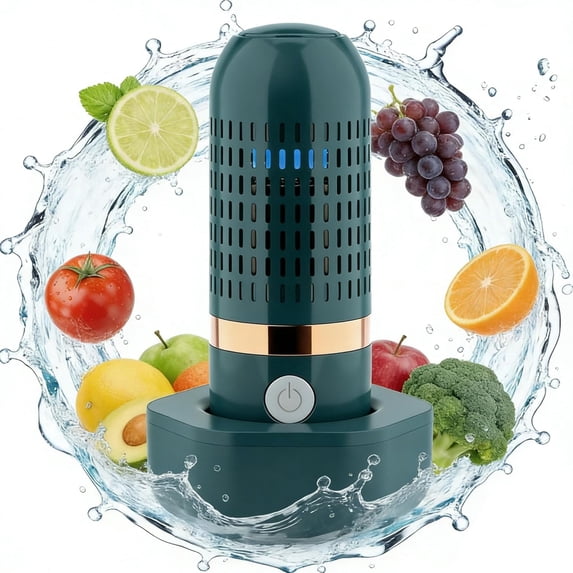 2026 Produce Cleaner Device - Produce Purifier, Fruit Cleaner Device, Vegetable Seafood Cleaners, USB Wireless Food Purifier, Ultrasonic Fruit and Vegetable Cleaners Washing Machine (Green)