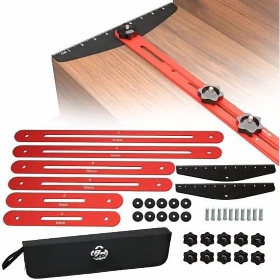 2026 Professional Stair Tread Template Tool - Adjustable 8" to 46" Measuring Jig with Angle Markings, Gauge for Accurate Installation, Flooring, Trim Molding & Improvement