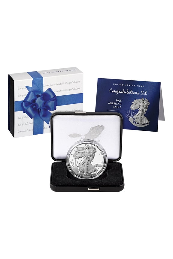 2026 Proof American Silver Eagle, Congratulations Set