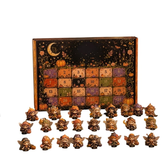 2026 Pumpkin Pixie Halloween Advent Calendar, 24 Mini Pumpkin Fairy Figurines 24-Day Holiday Countdown Surprise Gift Box