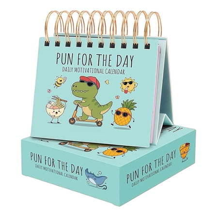 2026 Punny Motivational Desk Calendar, Daily Tear-off Pun Of The Day Jokes & Inspirational Quotes, Flip Table Calendar for Home Office, Funny Desktop Decor Gift, 2026 Jan 1–dec 31