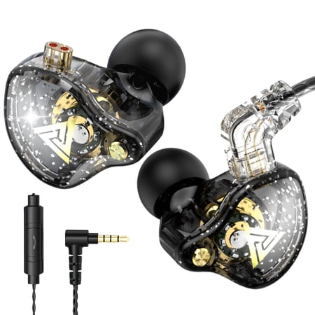 2026 QKZ AK6 Pro Wired IEM for Gaming Earbuds with MIC, in Ear Monitor Headphones, Deep Bass Sound, 1DD 11mm Dynamic Driver, IEM for Music Video Calling (Black)