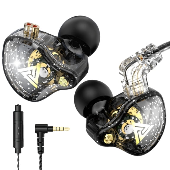 2026 QKZ AK6 Pro Wired IEM for Gaming Earbuds with MIC, in Ear Monitor Headphones, Deep Bass Sound, 1DD 11mm Dynamic Driver, IEM for Music Video Calling (Black)