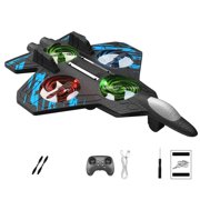 2026 RC Airplane With Control, 2.4Ghz Remote Control Airplane Toy with Colorful LED Lights,360  Flips,Battery & Fan Blade, Foam RC Plane Ready to Fly Toy for Teen & Adult Beginner