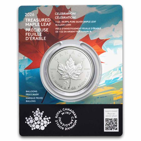 2026 RCM $5 1 oz Ag Treasured Silver Maple Leaf Celebration Privy