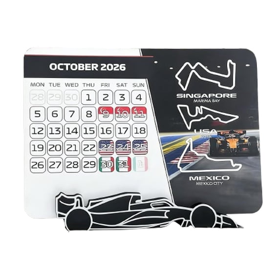 2026 Racing Calendar, Race Event Desk Calendar with Full Schedule, Motorsport Racing Calendar Planner with Stand, Desktop Decoration Gift for Home Office Fans