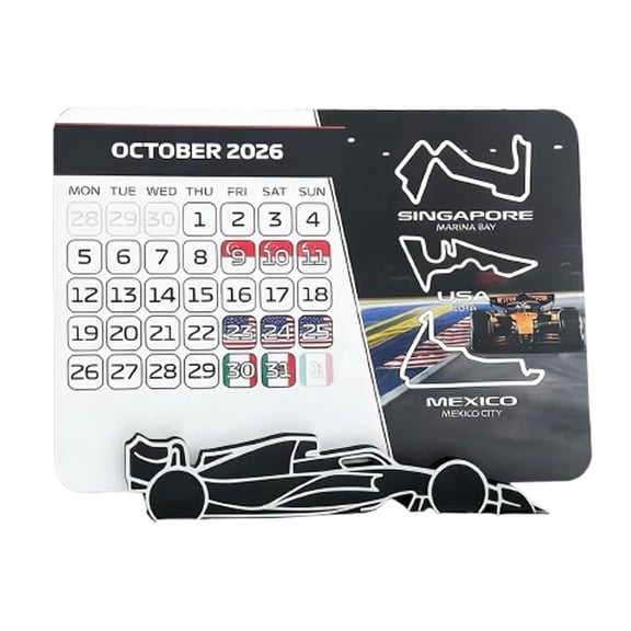 2026 Racing Calendar, Race Event Desk Calendar with Full Schedule, Motorsport Racing Calendar Planner with Stand, Desktop Decoration Gift for Home Office Fans