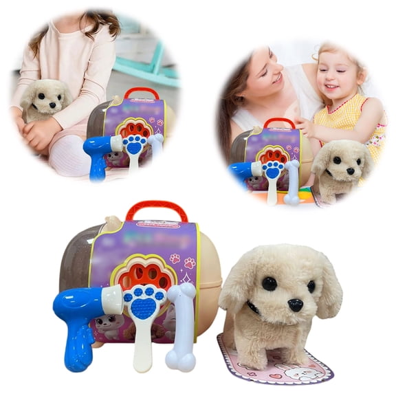 2026 Realistic Robotic Dog Cat Rabbit Toy Electronic Pet That Walks Barks Meows Wags Tail Interactive Plush Robot Animal Birthday Gift for K-ids Easter Present Christmas Halloween