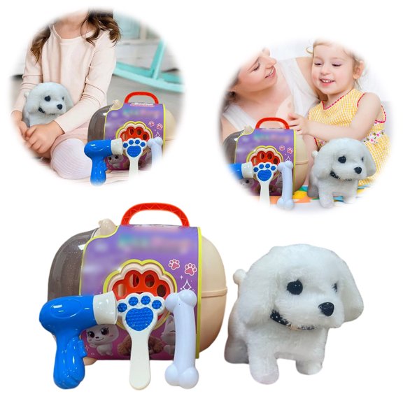 2026 Realistic Robotic Dog Cat Rabbit Toy Electronic Pet That Walks Barks Meows Wags Tail Interactive Plush Robot Animal Birthday Gift for K-ids Easter Present Christmas Halloween
