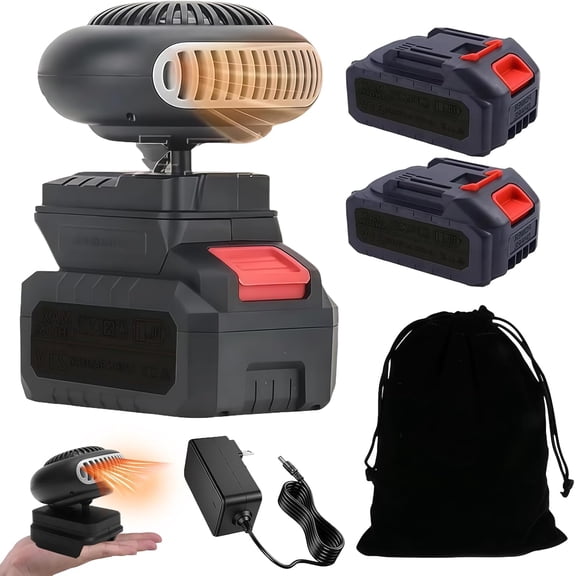 2026 Rechargeable Battery Powered Space Heaters for Indoor Use Cordless, Space Heater Battery Powered with 1/2PCS 1500mah Battery, For Camping, Indoors, Long Heating (2 x Battery)