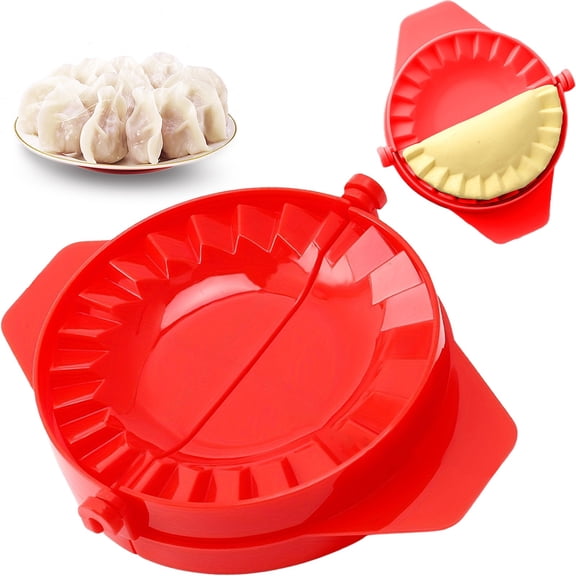 2026 Red Dumpling Maker Mold 5.43 Inch, Easy Dumpling Wonton Empanada Ravioli Press DIY Pastry Crimper for Home Cooking Beginners